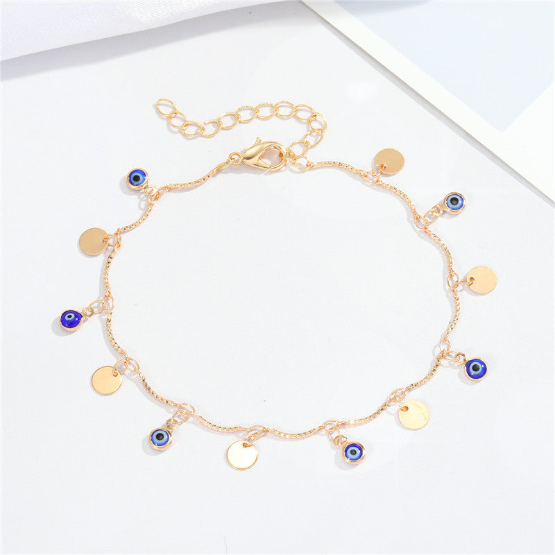 Wholesale Color Irregular Shape Peach Heart Round Drop Shape Alloy Anklets