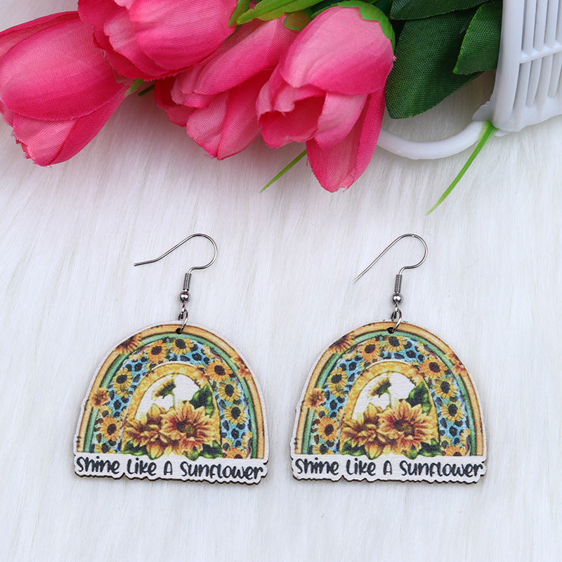 Lips al por mayor de los labios de la mariposa perezosa forma de caída de agua Pendientes de madera