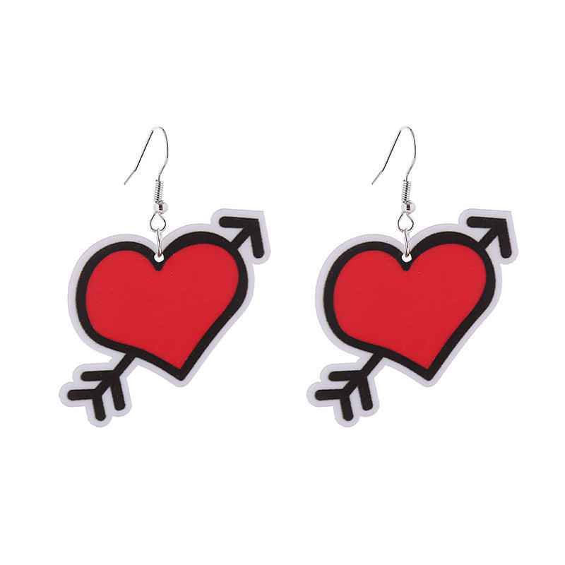 Wholesale Valentine's Day Flamingo Heart Coffee Cup Acrylic Earrings
