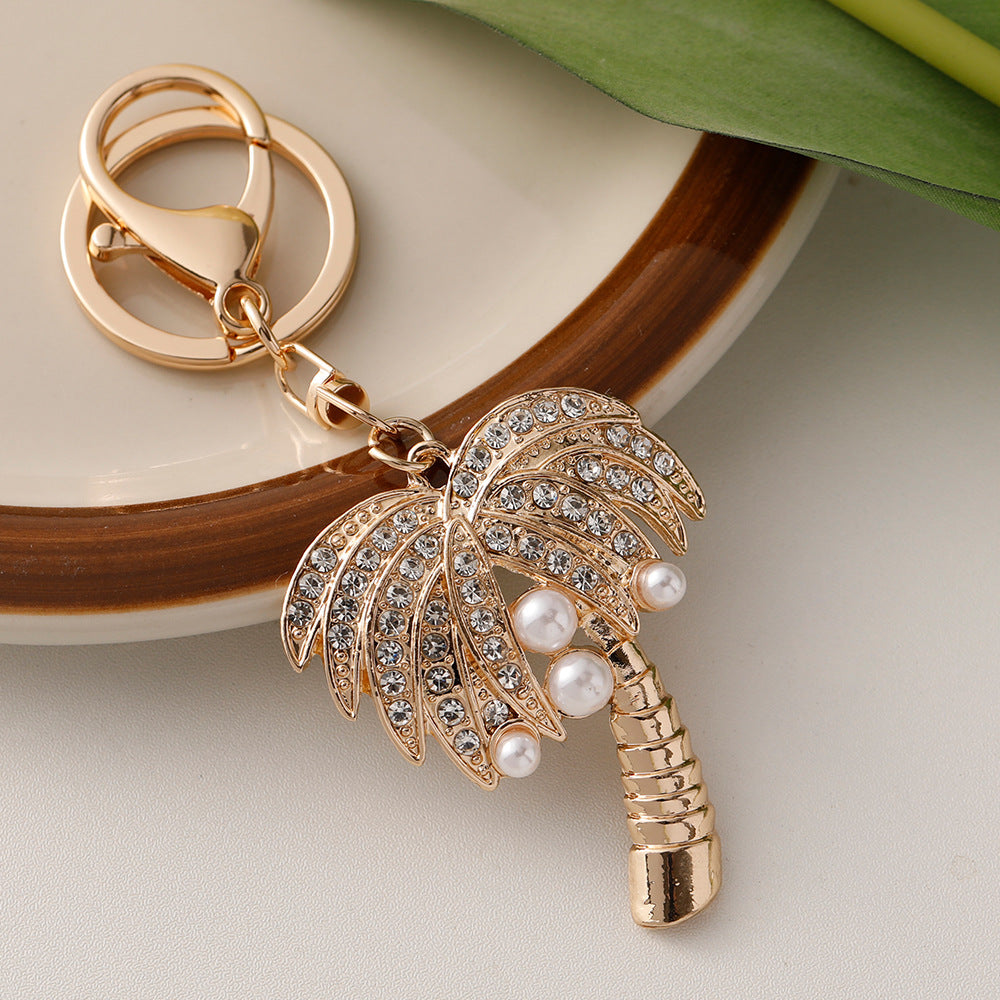 Wholesale nut tree inlaid with diamond pearl metal key