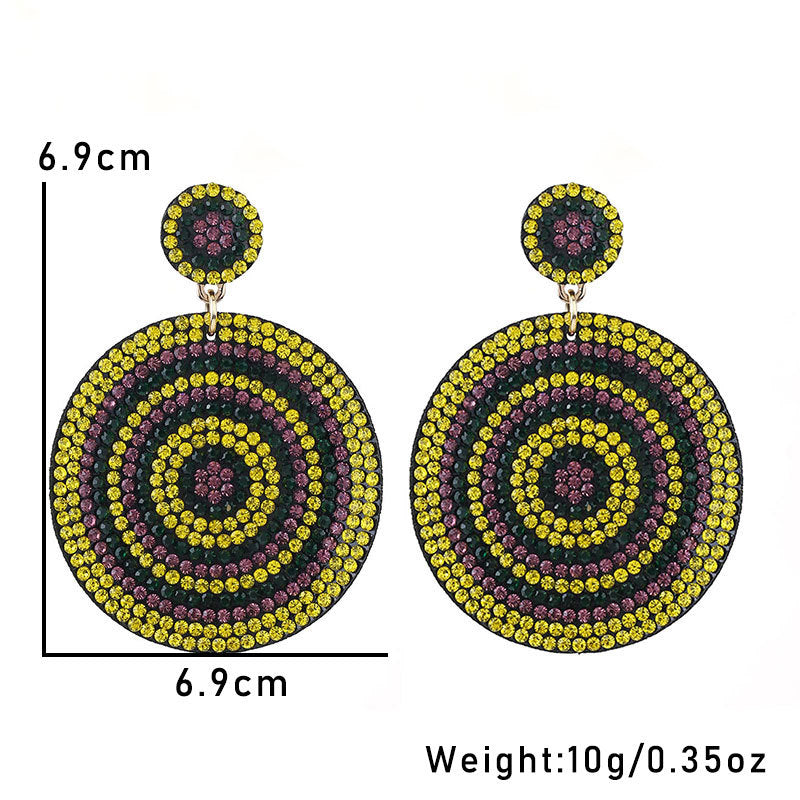 Wholesale Music Carnival Earrings Super Flash Set Rhinestone Exaggerated Hand Earrings
