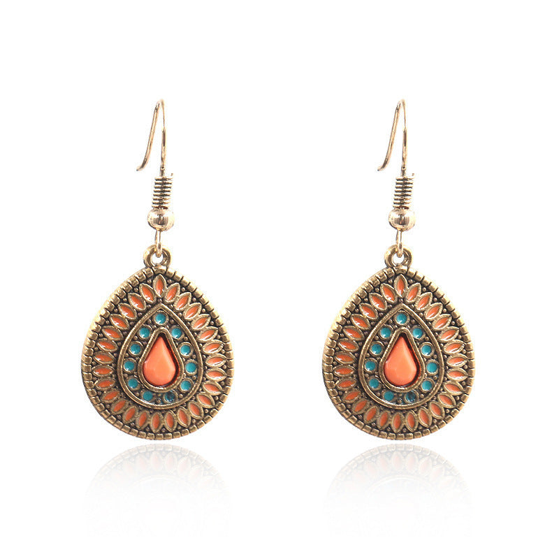 Wholesale Oil Dripping Geometric Boho Earrings