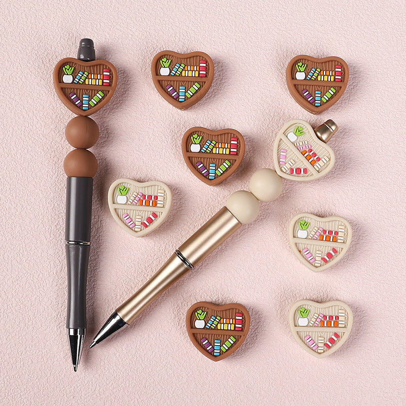 Wholesale 20pcs Mini Bookcase Silicone Beads