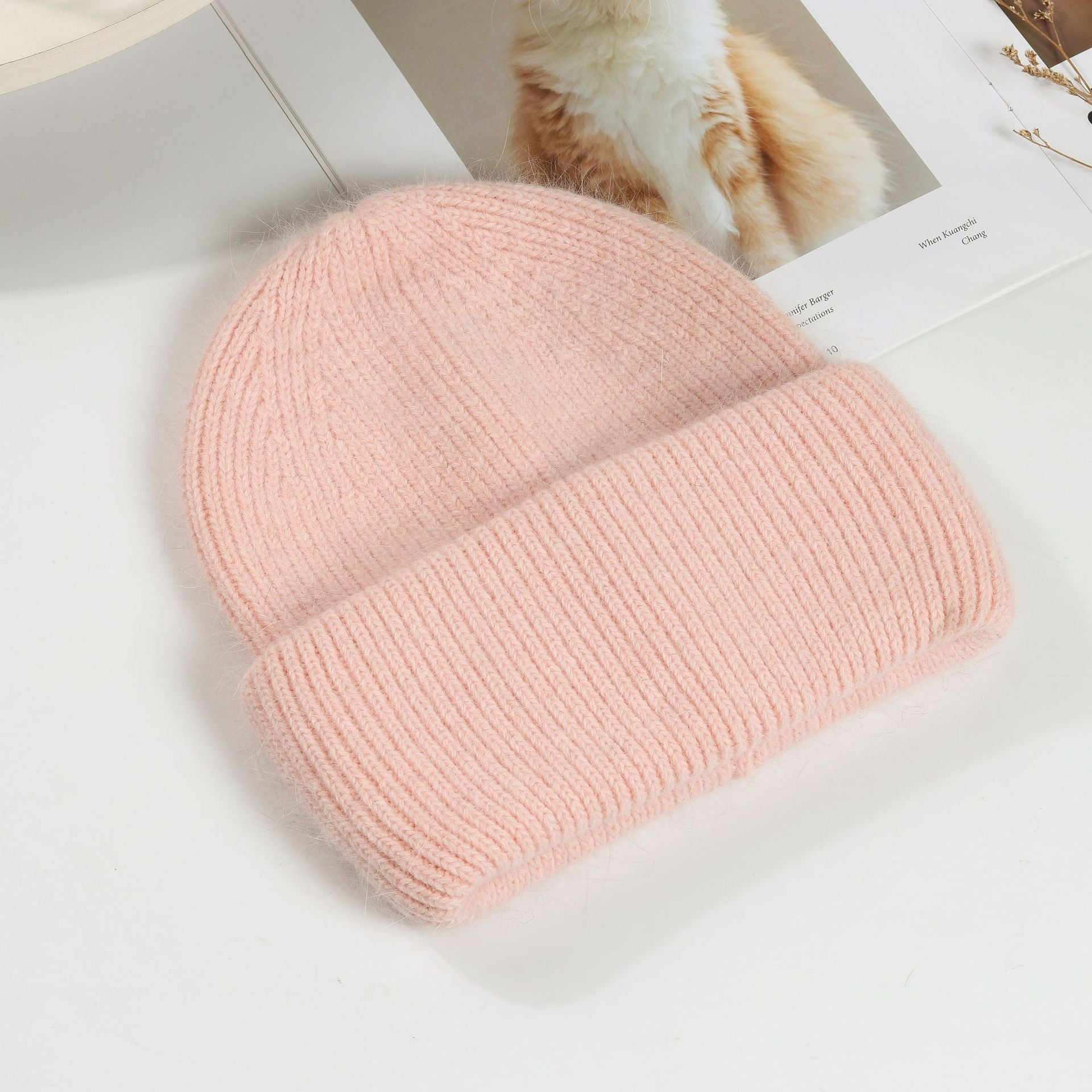 Wholesale Winter Rabbit Fur Knitted Warm Beanie