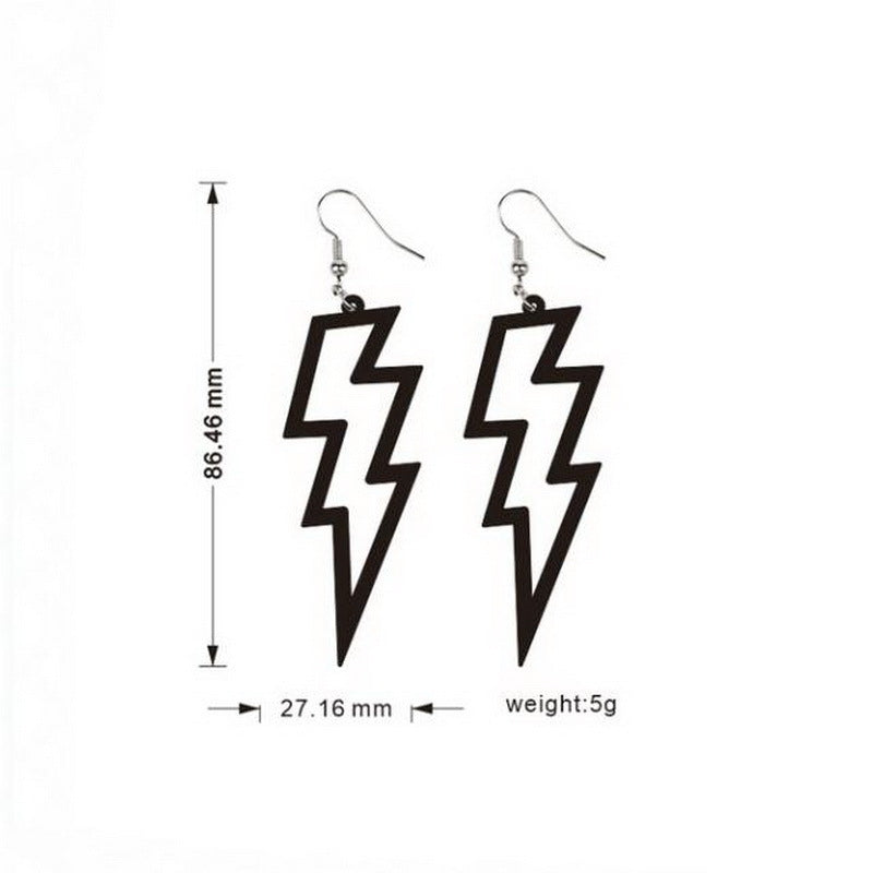 Wholesale Geometric Acrylic Cut Out Lightning Earrings