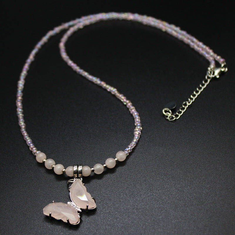 Wholesale Amethyst Butterfly Necklace