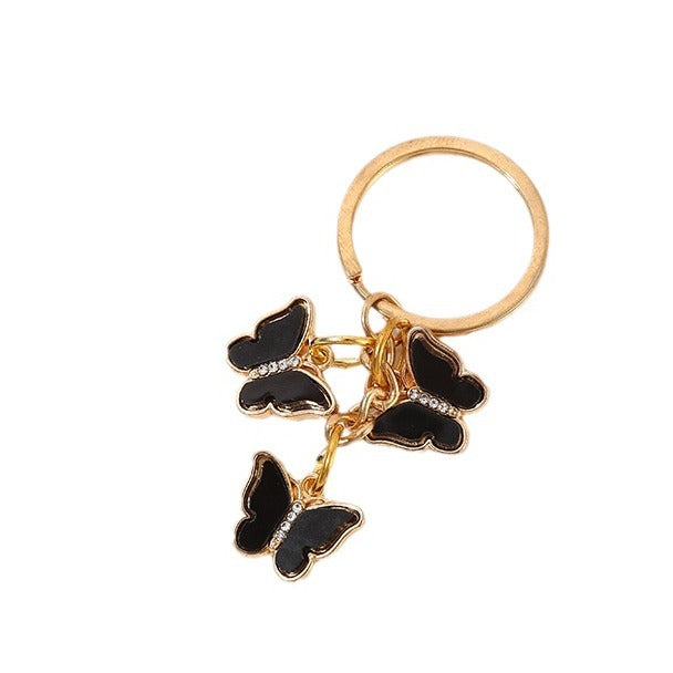 Wholesale Drip Oil Hot Selling Colored Diamond Acrylic Butterfly Keychain