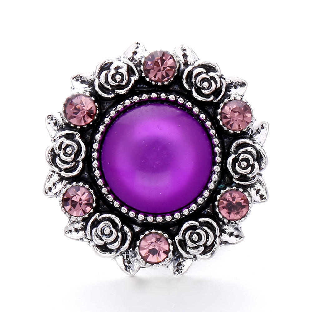 Wholesale Diy Snap Chart Bracelet Pendant Alloy Round Buckle