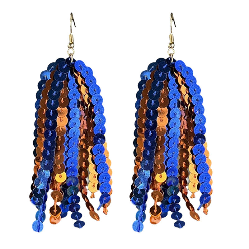 Wholesale Sports Season Multicolor Sparkling Tassel Earrings