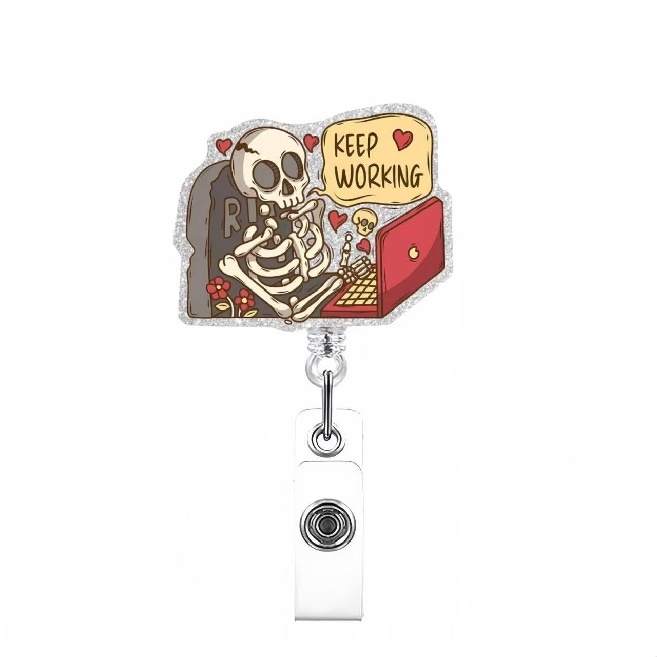 Wholesale Pumpkin Halloween Skeleton Badge Reels