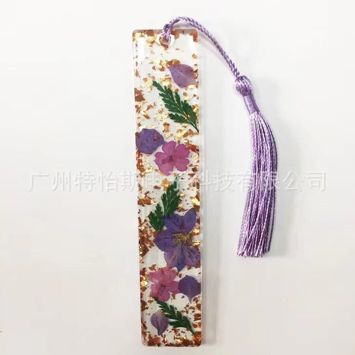 Wholesale Creative Real Flower Daisy Epoxy Transparent Tassel Dried Flower DIY Bookmark