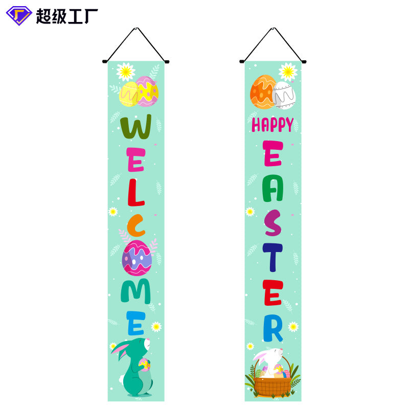 Wholesale Easter Party Decoration Egg Bunny Door Curtain