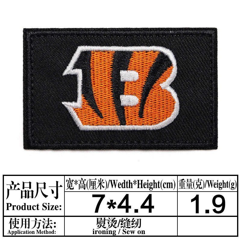 Wholesale Twill Embroidered Patch Team Badge Rectangular Decorative Accent For Bags Clothing Towels