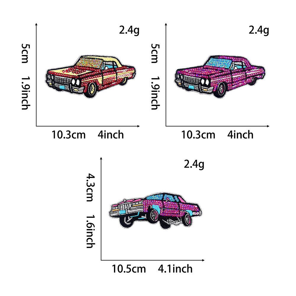 Wholesale Trendy Hawaiian Surf Truck Multicolor Sequin Embroidered Patch Iron On Back DIY Resale Accessory