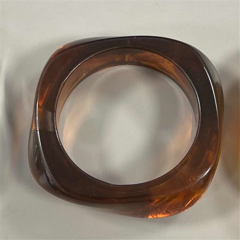 Wholesale fashion new marble acrylic bracelet shaped resin square round bracelet