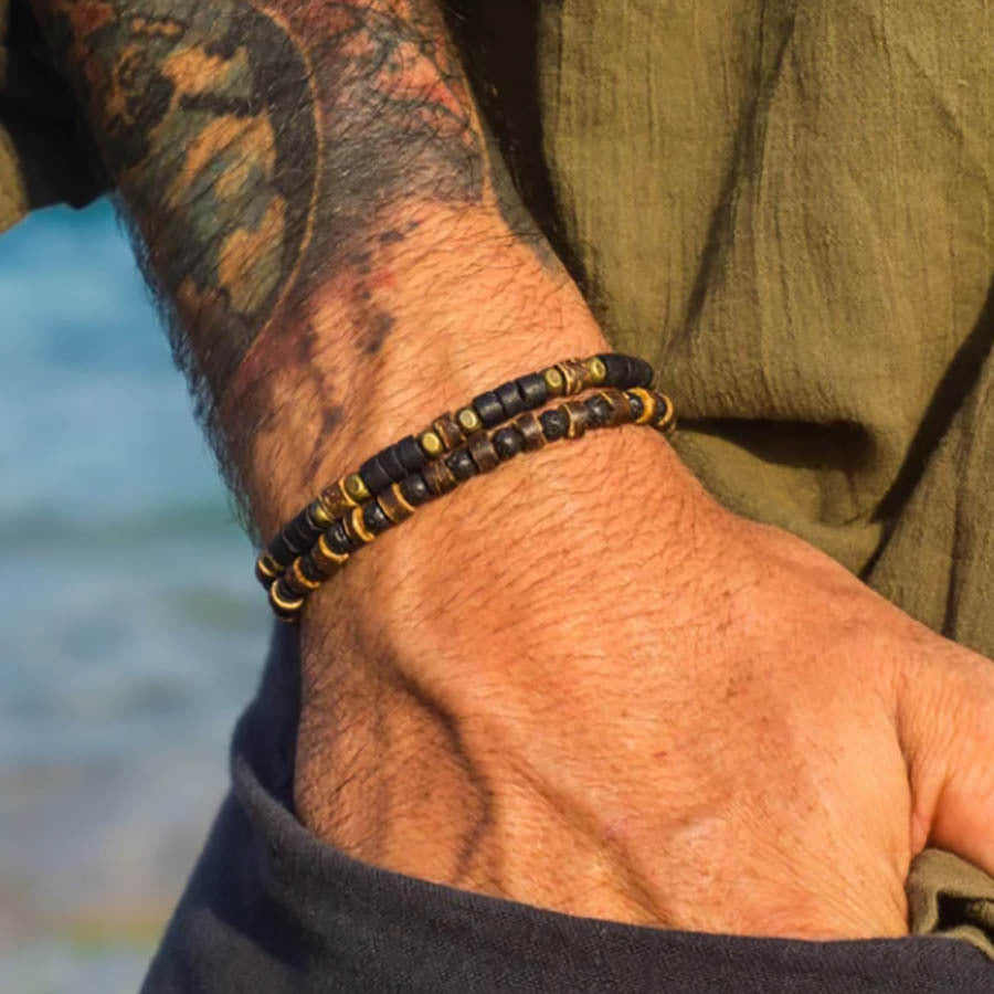 Wholesale New Coconut Shell Wood Chip Multilayer Bracelet Set