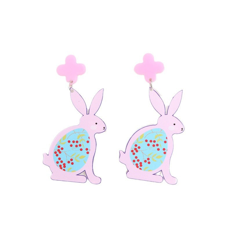 Wholesale Easter Egg Bunny Acrylic Print Earrings