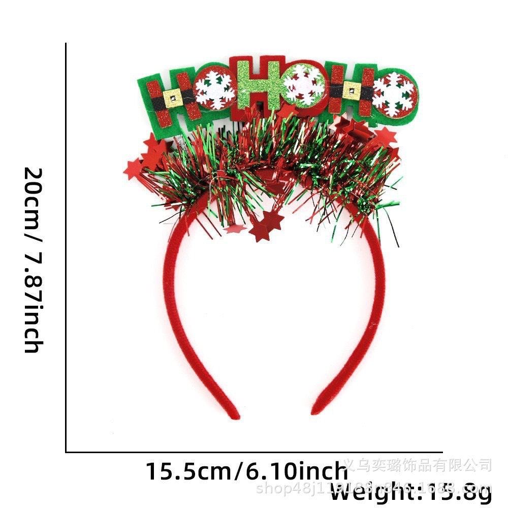 Wholesale Christmas Elf Hat Children's Adult Party Cartoon Santa Claus Snowflake Hat Headband