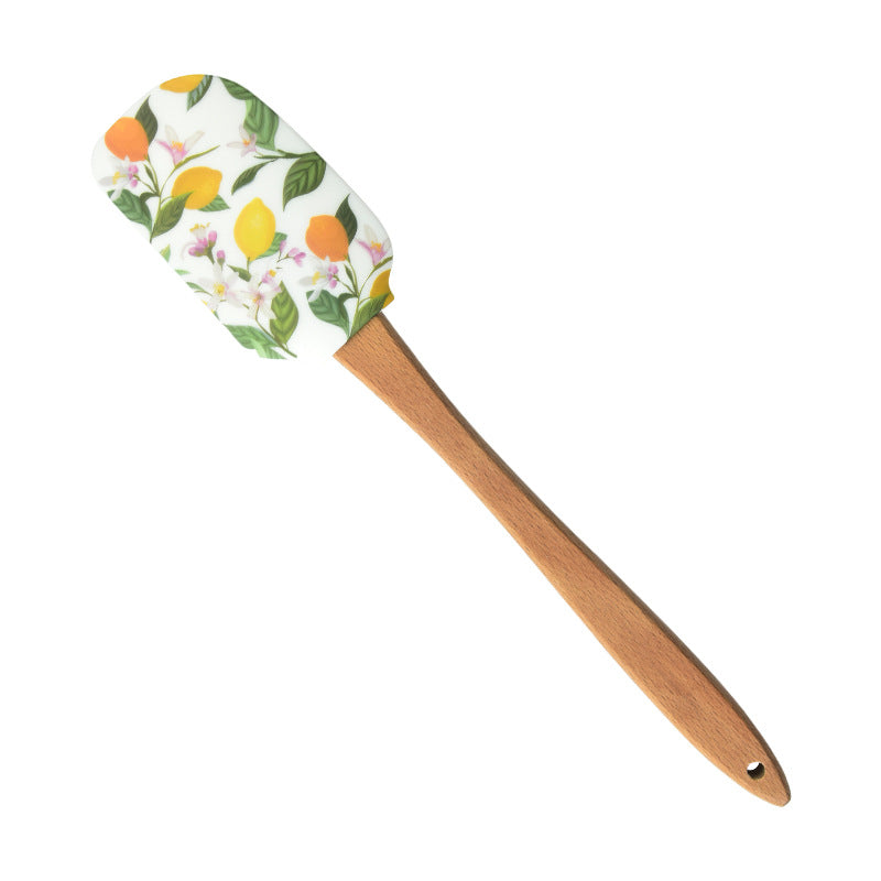 Wholesale Silicone Spatula Split Wooden Handle Cake Cream Spatula