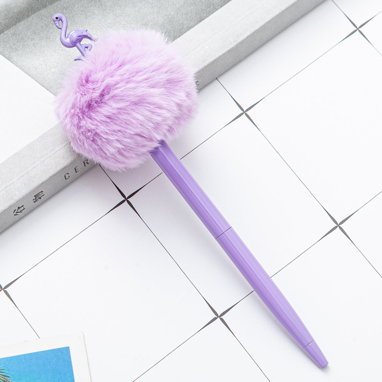 Wholesale Crown Hair Ball Creative Metal Plush Ballpoint Pen
