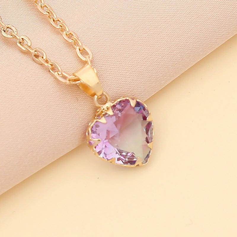 Wholesale Multicolor Heart Pendant Alloy Necklaces