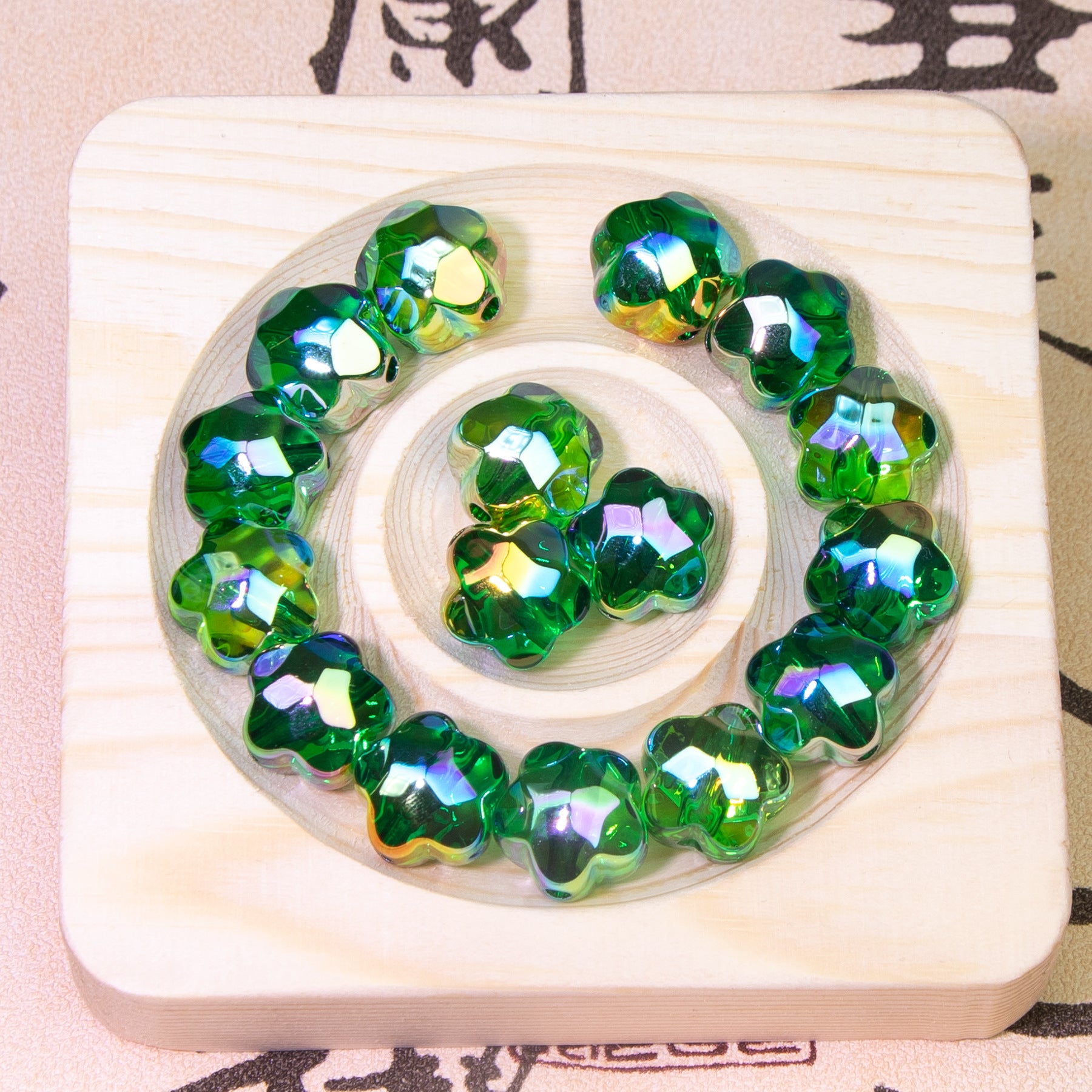 Wholesale 10pcs Faceted Plum Blossom Beads Cold Moon Transparent Loose Beads