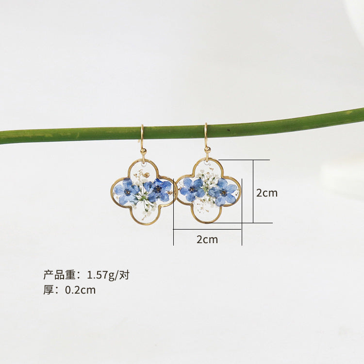 Wholesale 6 pcs dried flower earrings