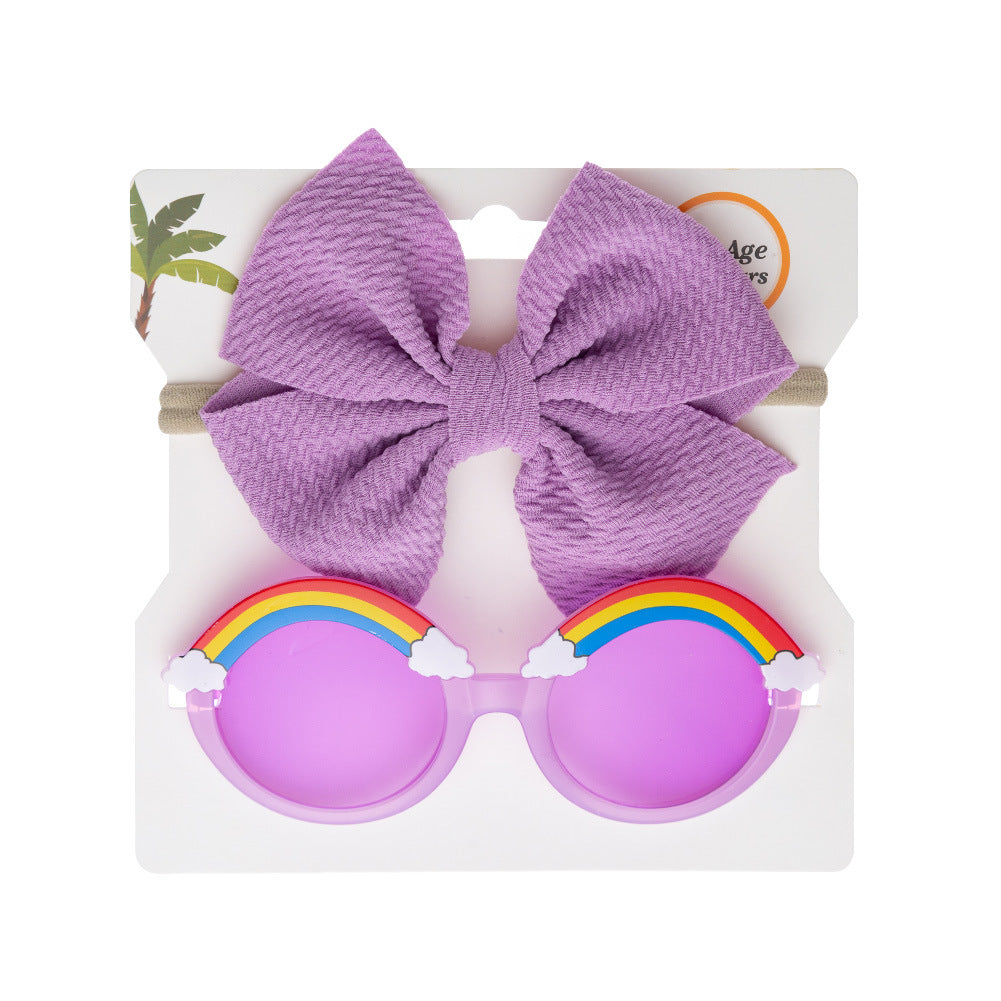 Wholesale Kids Sunglasses Fabric Headband Set