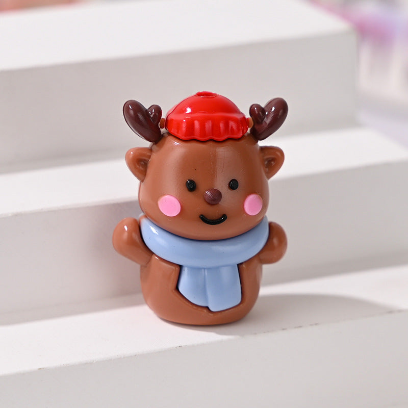 Wholesale 5pcs/pack  Christmas reindeer through-hole rubber beads  Acrylic Beads