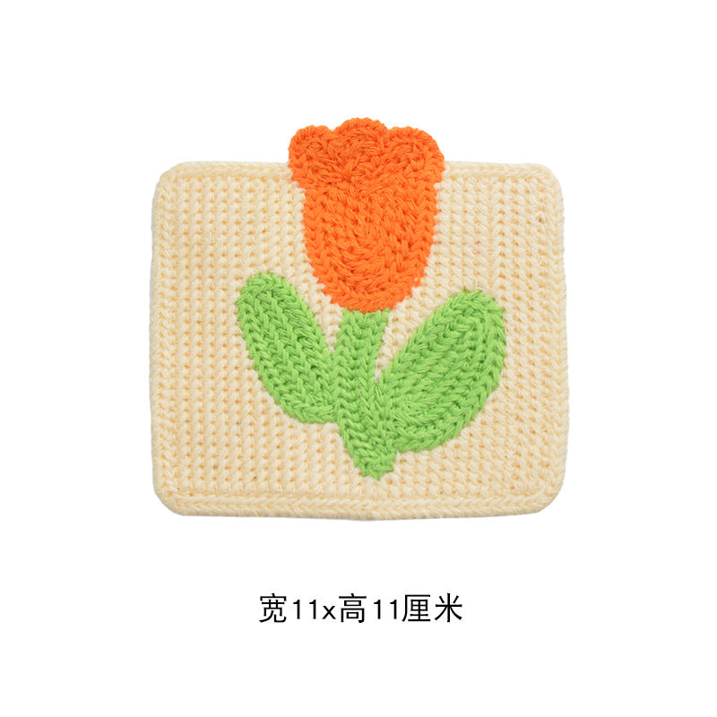 Wholesale Yarn Embroidered Tulip Hand Sewn Patch For Clothing Hats And Bags Craft Supply