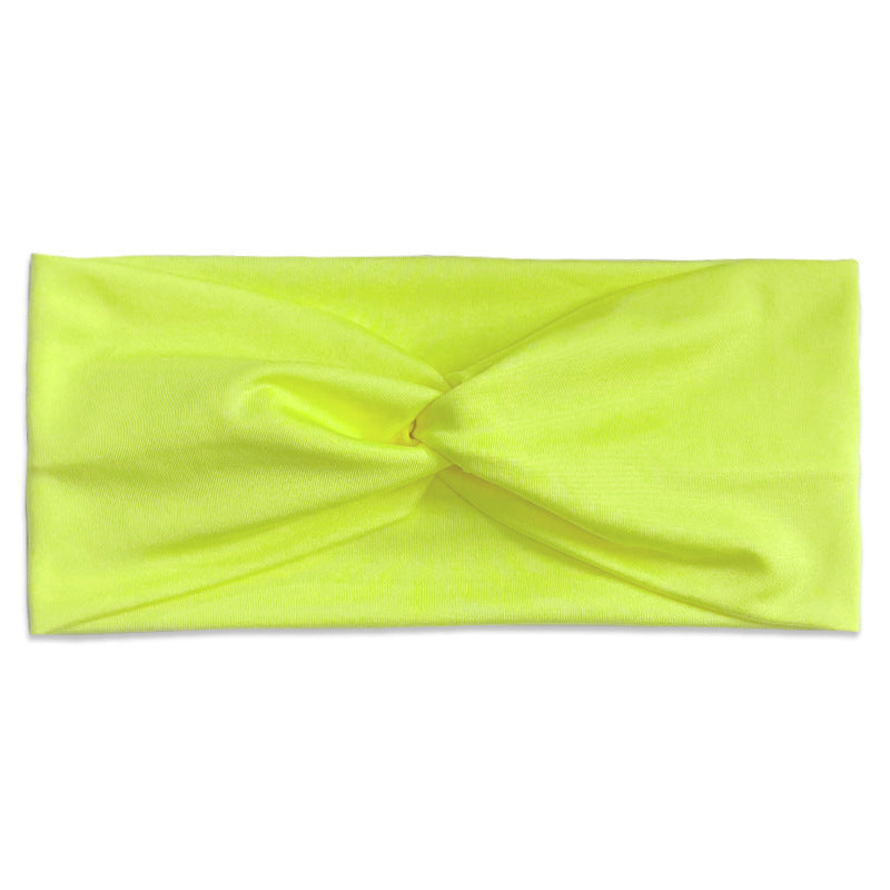 Wholesale Women's Solid Color Cross Hair Band Elastic Wide-brimmed Hair Band Exercise Running Sweat-absorbent Headband