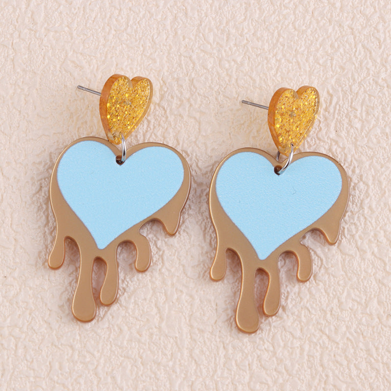 Wholesale Valentine's Day LOVE Letter Acrylic Personality Simple Heart Earrings
