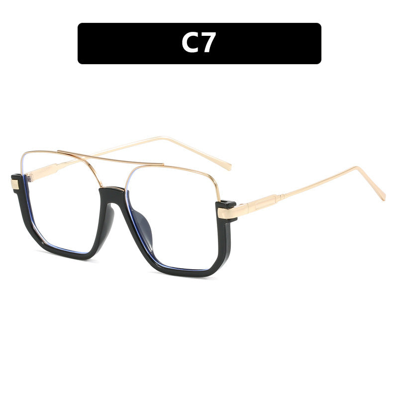 Wholesale Retro personality UV protection lower half frame double beam large frame sunglasses