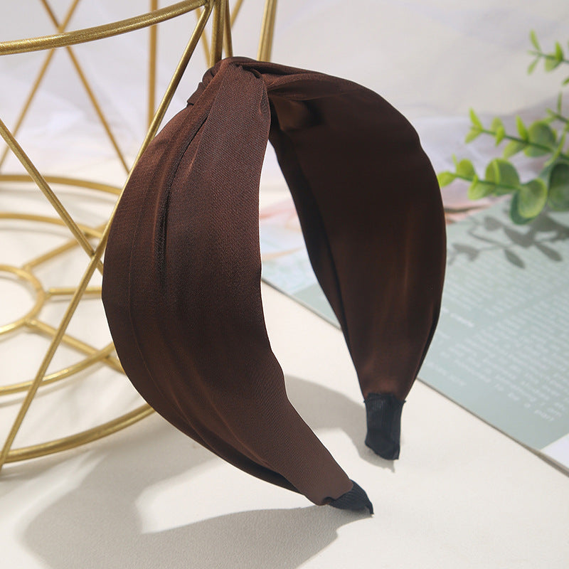 Wholesale Solid Color Knotted Fabric Wide Edge Headband