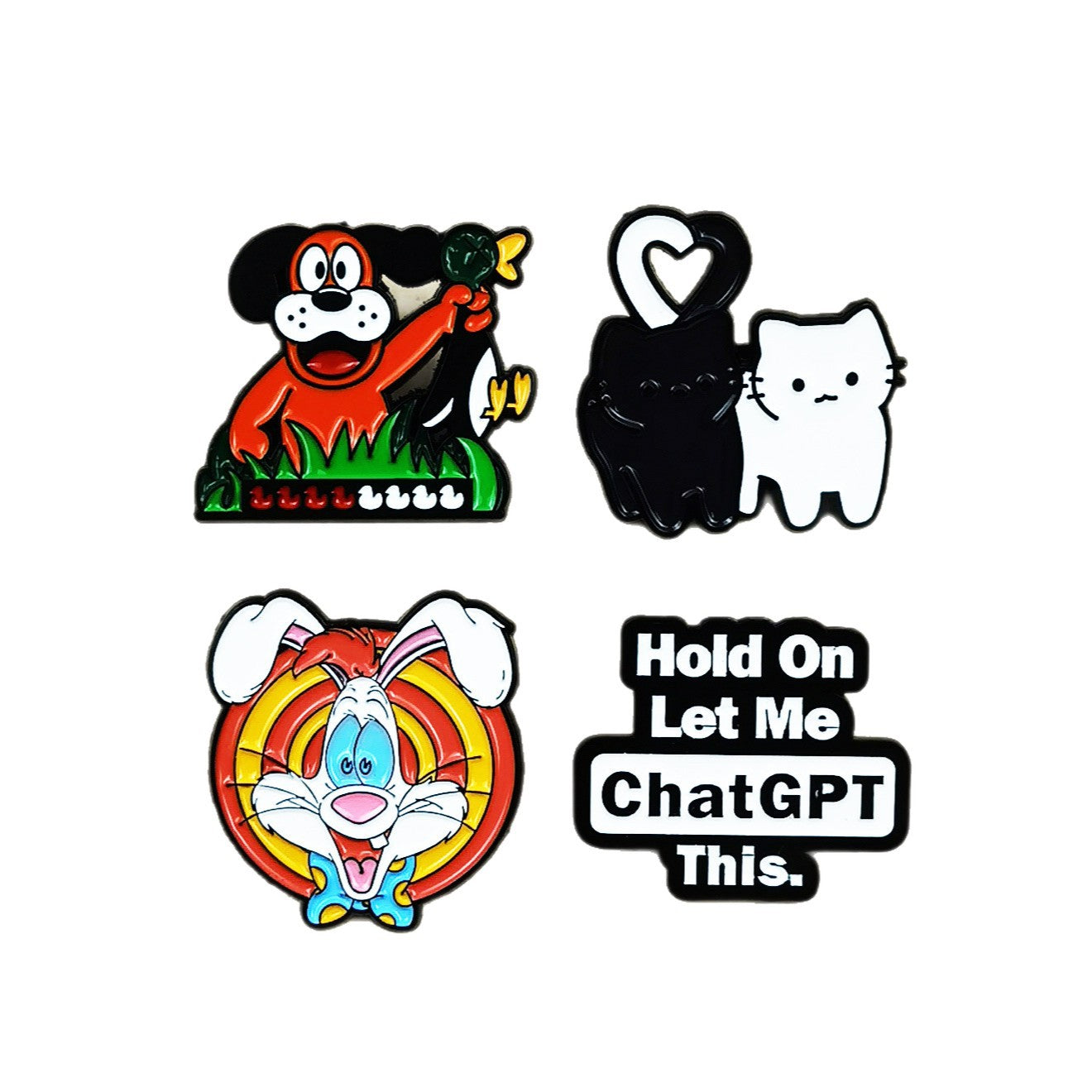 Wholesale Love black and white cat cute animal brooch