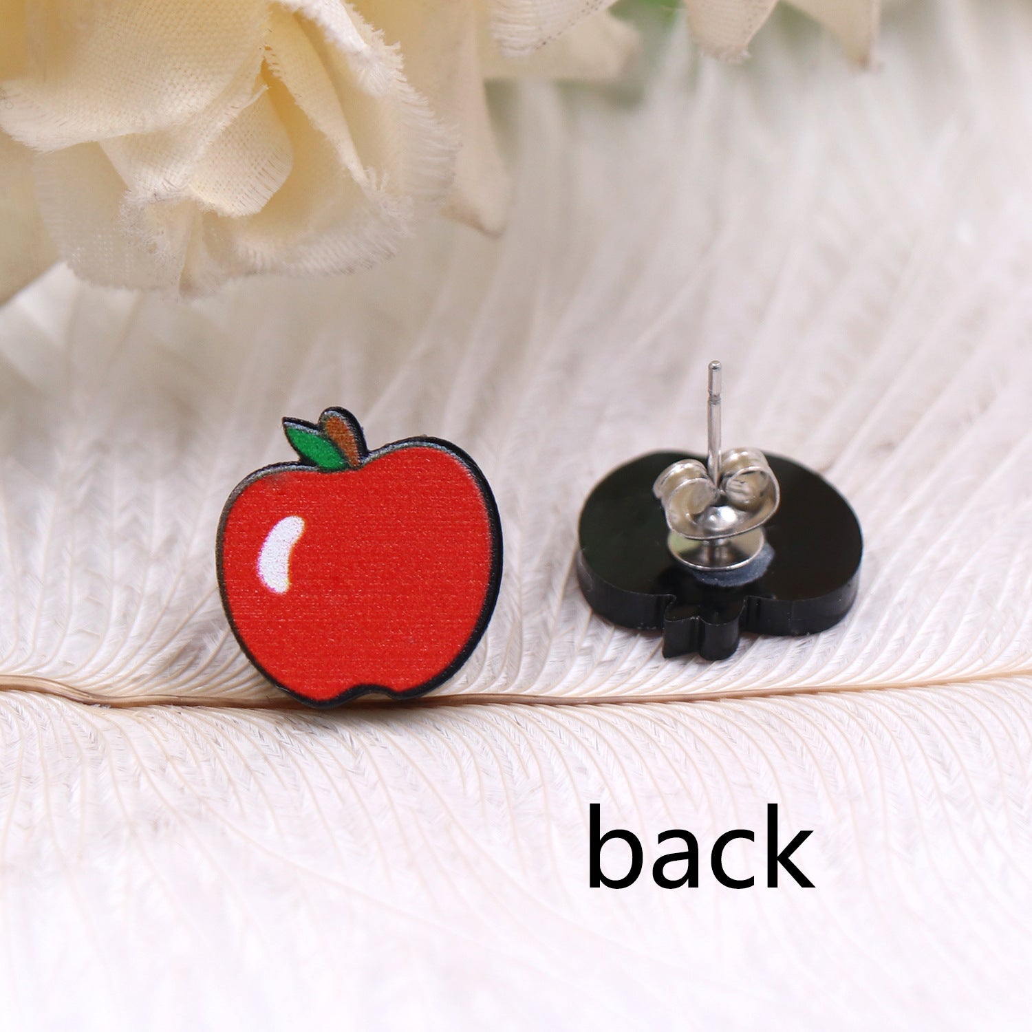 Wholesale Teacher Apple Acrylic Earrings