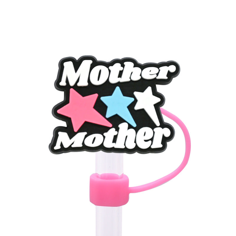 Wholesale  Random 100pcs/pack  Mother' s Day dust plug straw cap   Straw Tube Cap