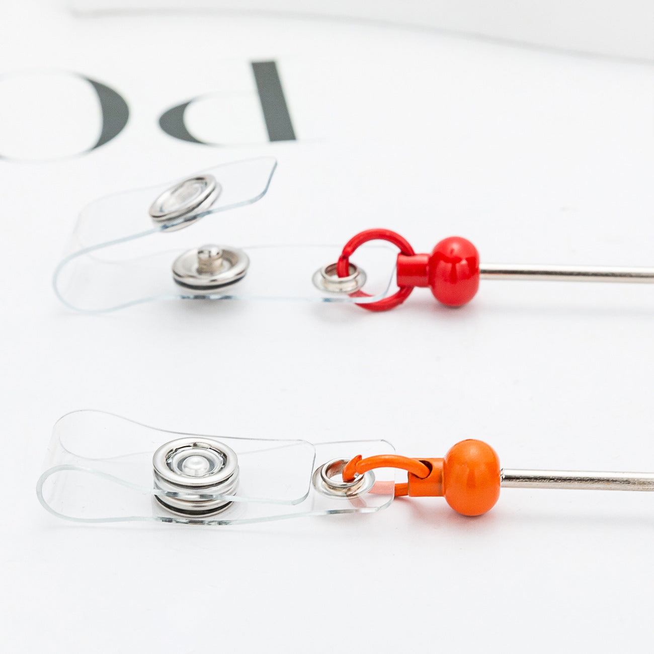 Wholesale Badge Reels DIY Beadable Bar  Retractable Keychain