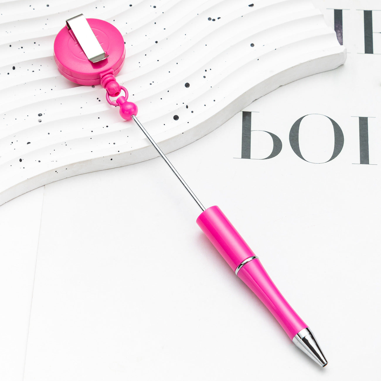 Wholesale 2pcs Beadable Pens Retractable Buckle Plastic Easy Pull Buckle Ballpoint Pen