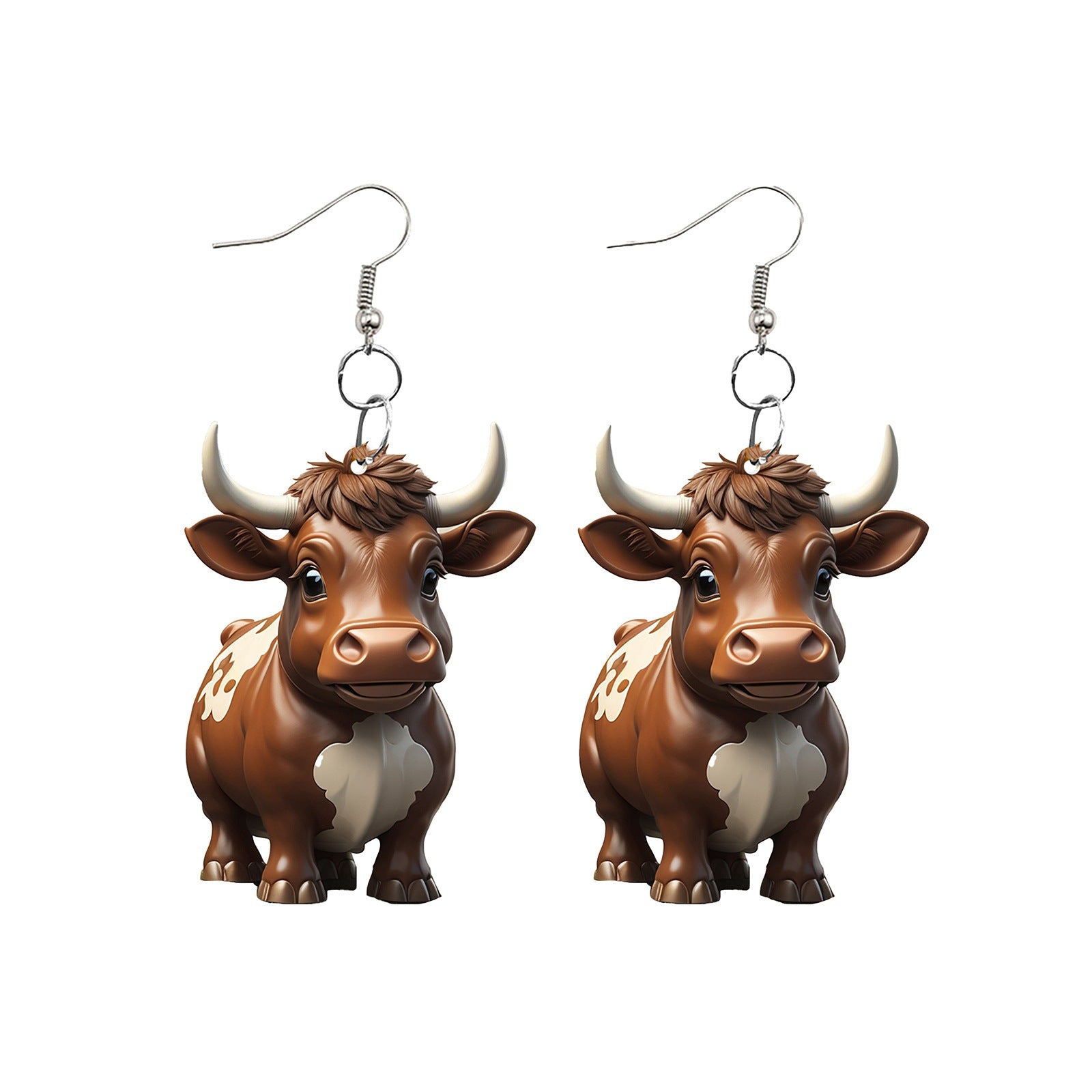 Wholesale Cartoon Cute Farm Yak Creative Acrylic Earrings