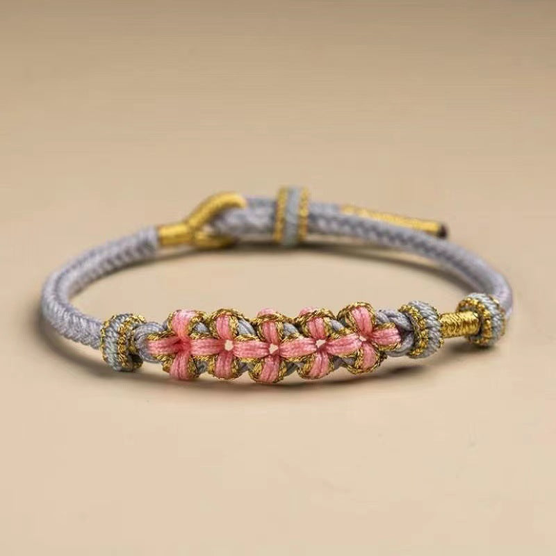 Wholesale Rope Woven Peach Blossom Knot Bracelets