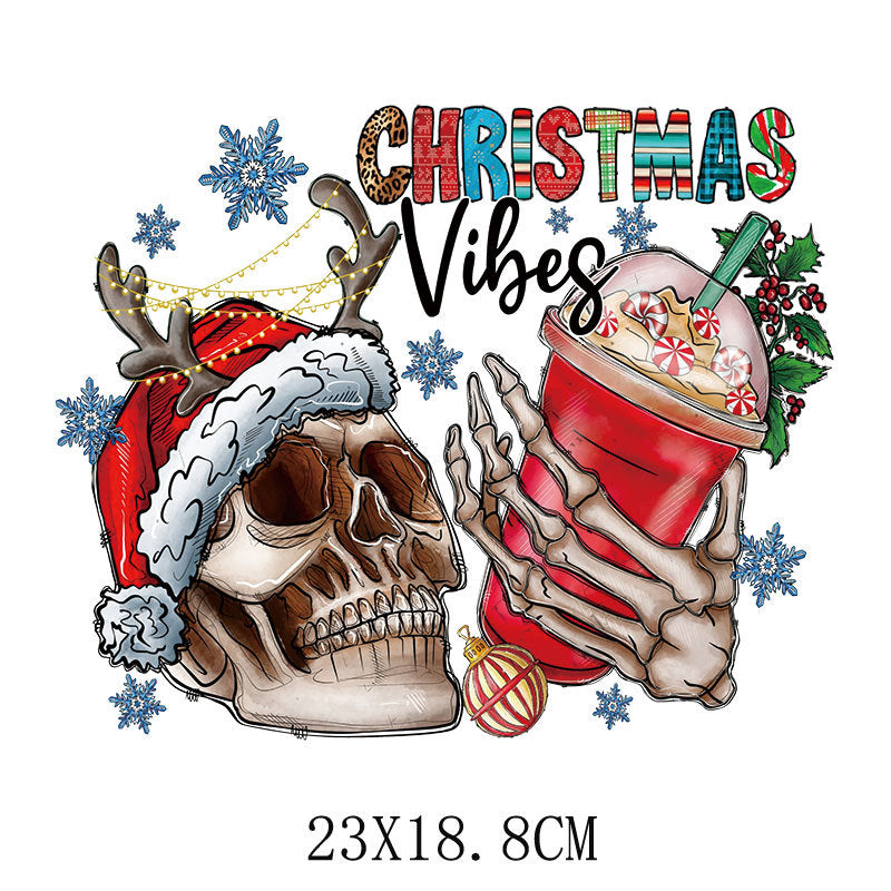 Wholesale Colorful Cartoon Christmas Heat Transfer  UV DTF Ready to Press Transfers Wraps