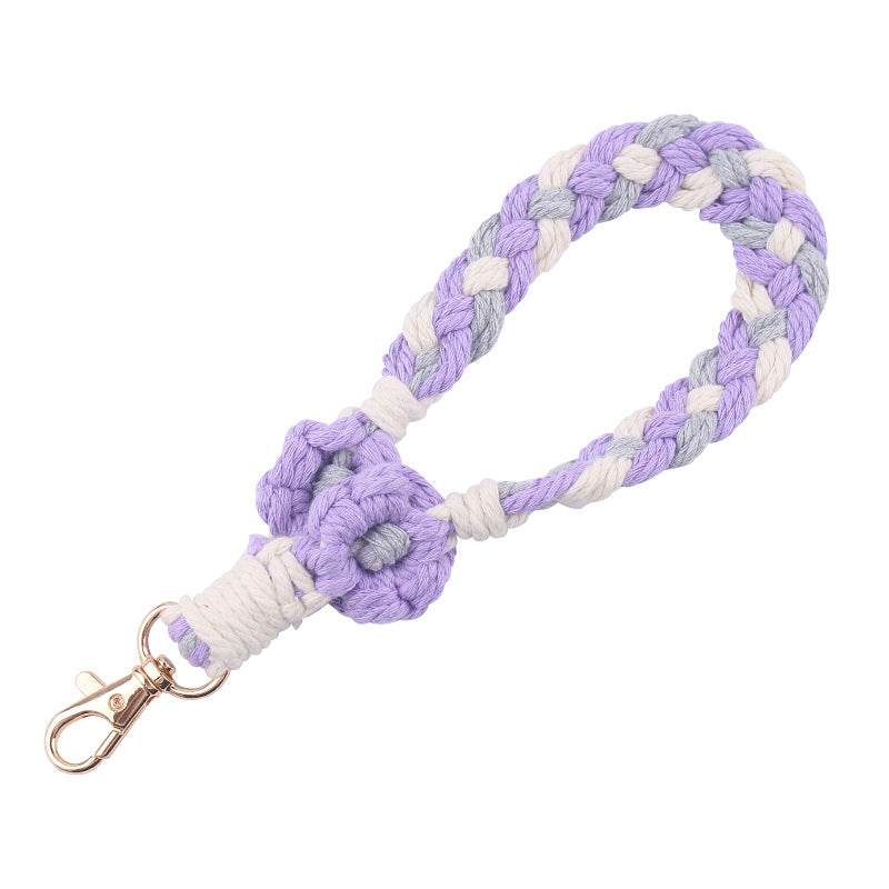 Wholesale Creative DIY Cotton Cotton Manual Weaving Flower Sneeper Keychain