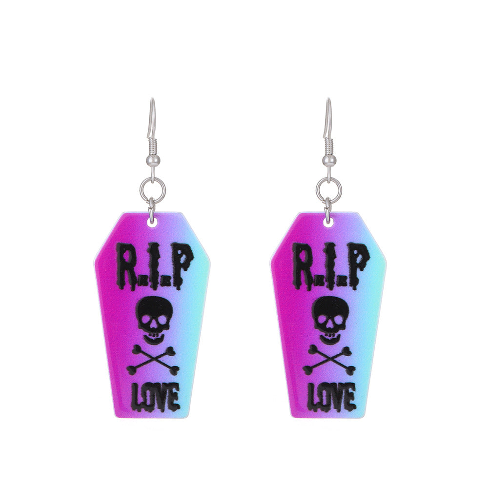 Wholesale Halloween Love Skeleton Cartoon Alloy Earrings