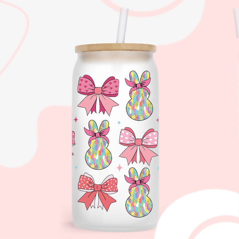 Wholesale Cute Easter Colorful Egg Rabbit 16oz Cup UV DTF Wraps