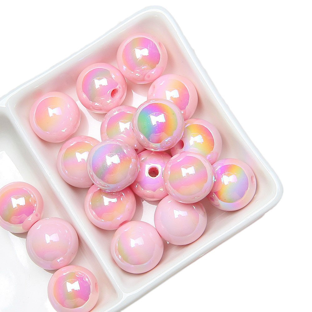 Wholesale 20pcs acrylic plated color beaded hand-painted beads ovules diy