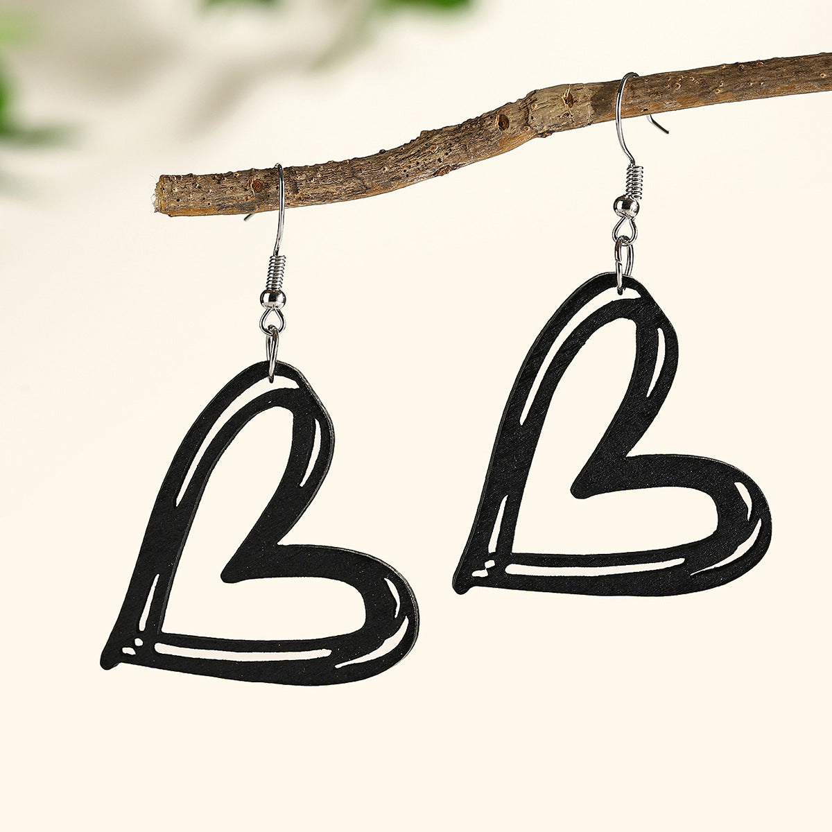 Wholesale Colorful Love Valentine' s Day Wood Earrings