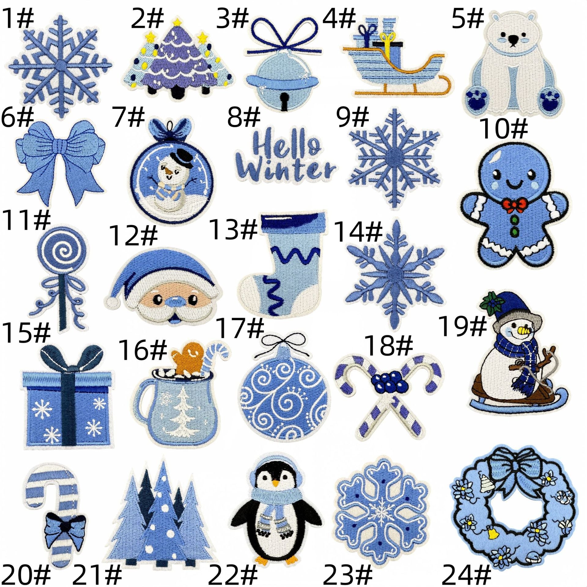 Wholesale Blue Snowflake Cartoon Penguin Animal Embroidery DIY Patches