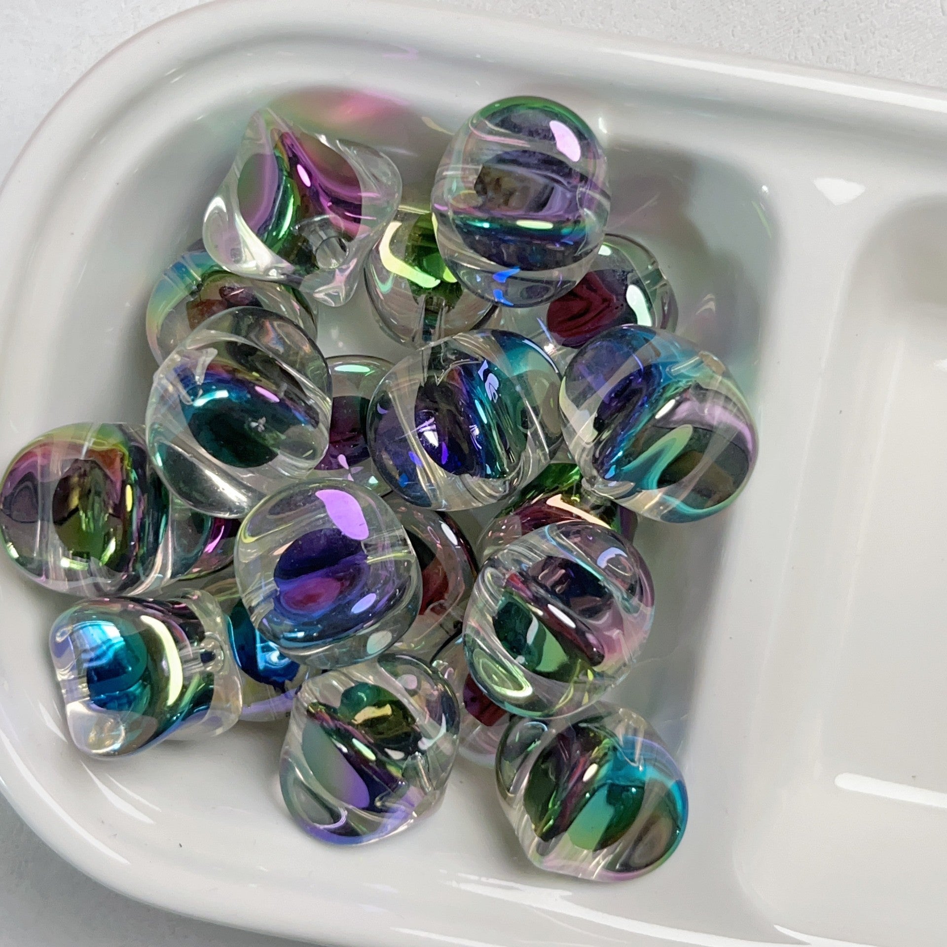 Wholesale 10pcs Acrylic Black Series Color Plated Loose Beads