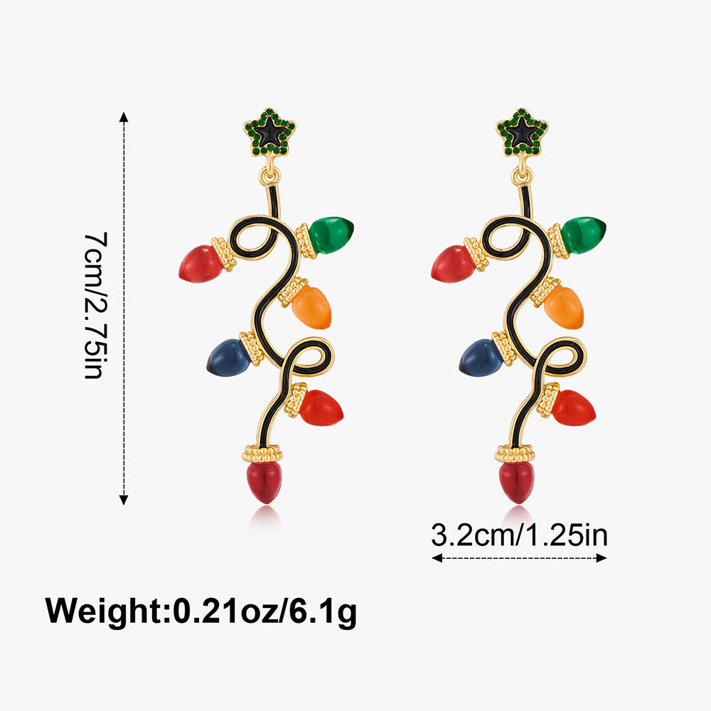 Wholesale Christmas themed wreath diamond earrings